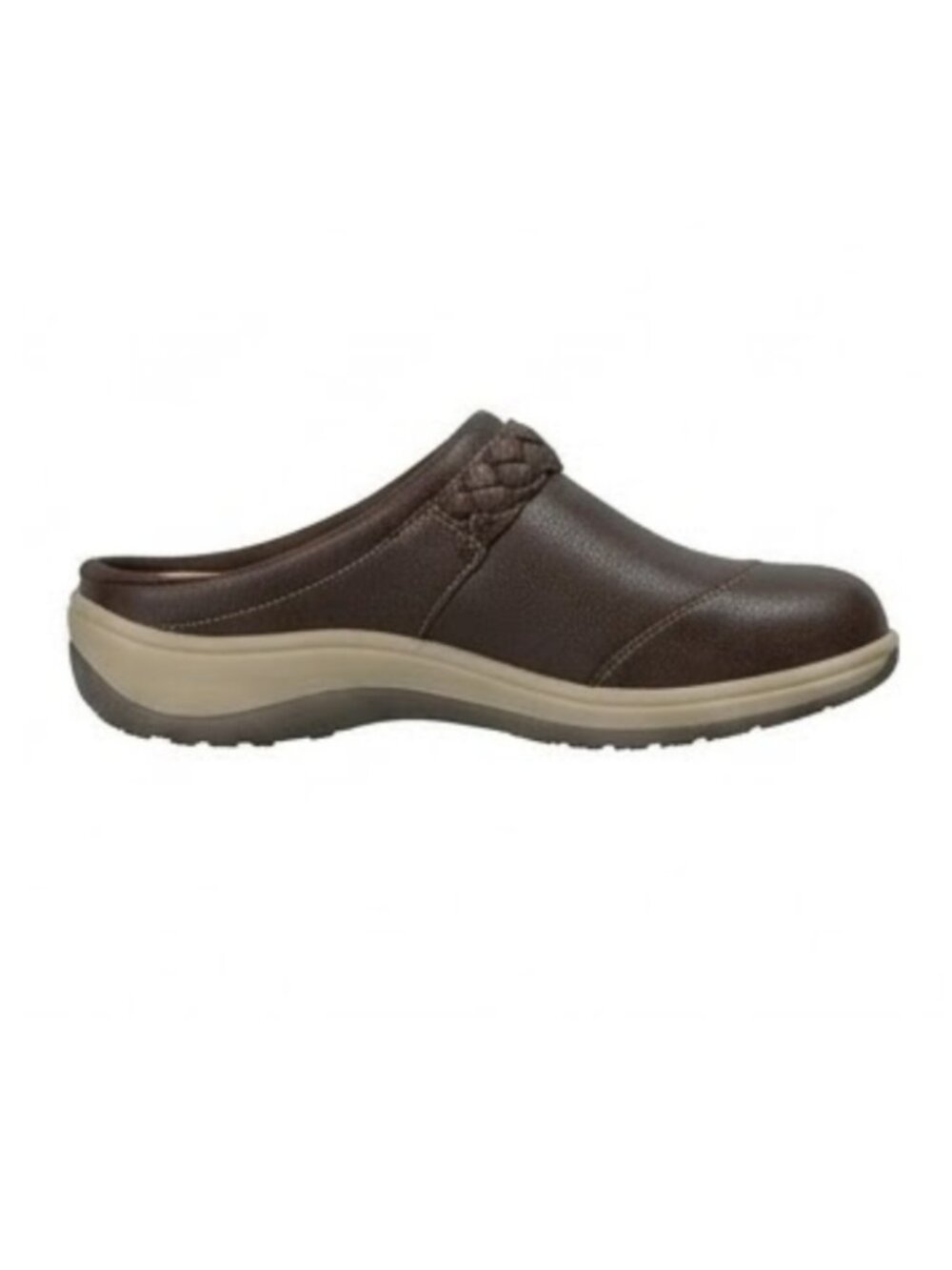 Orthofeet Irma Women's Clog Brown Leather Slip On Comfort Shoes - Wide